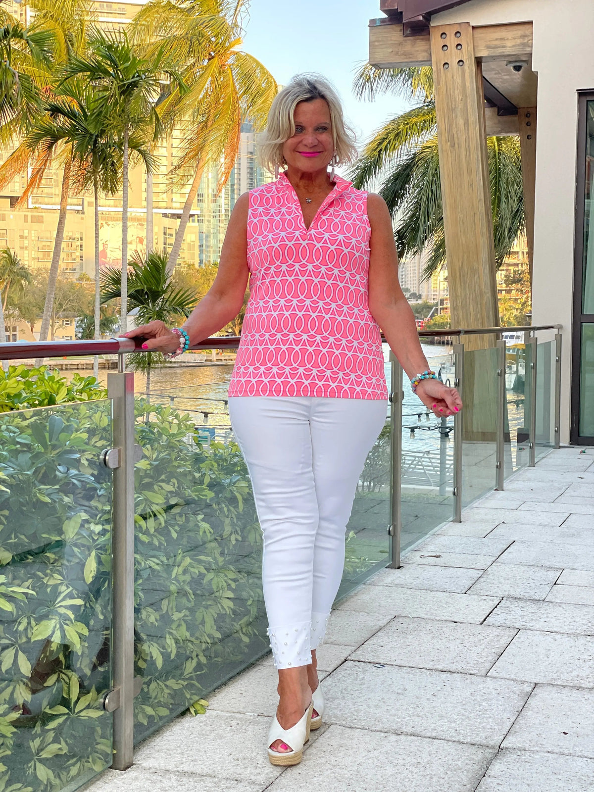 CANDY PINK SLEEVELESS ZIPPER