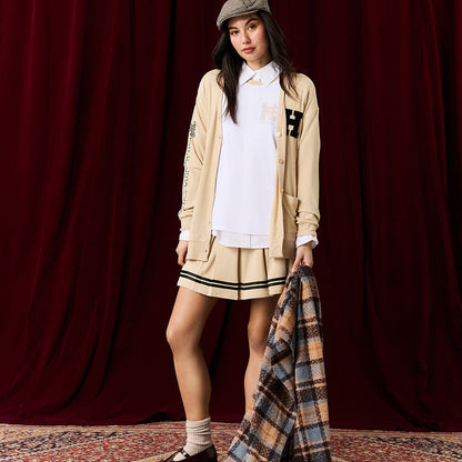 Khaki Varsity League Women's French Terry Varsity Skort