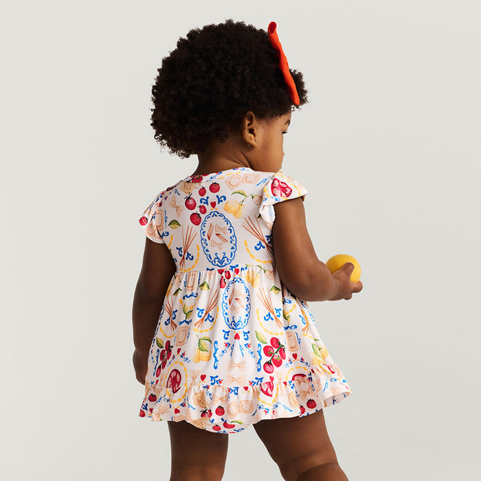 Mangia Ruffled Twirl Bodysuit Dress