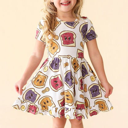 Peanut Butter Jelly Time Ruffled Twirl Dress