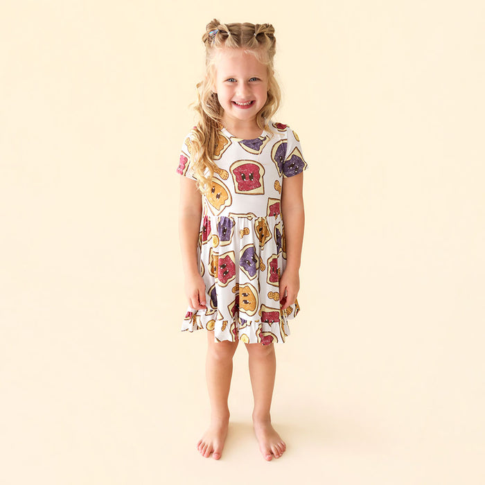 Peanut Butter Jelly Time Ruffled Twirl Dress