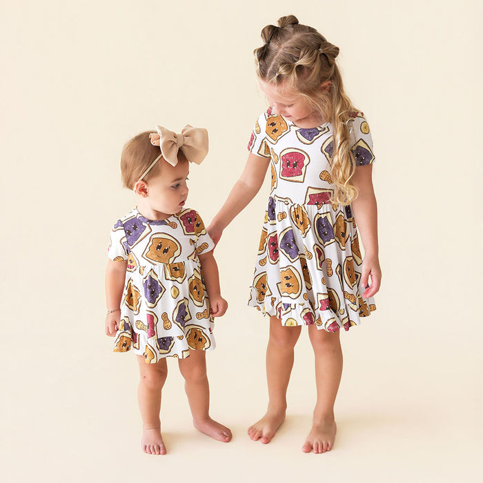 Peanut Butter Jelly Time Ruffled Twirl Dress