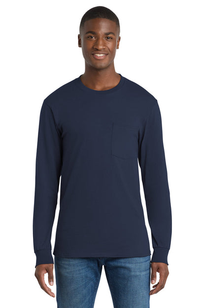 Port & Co™ Tall Long Sleeve Essential Pocket Tee. PC61LSPT