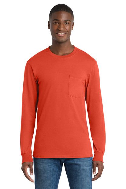 Port & Co™ Tall Long Sleeve Essential Pocket Tee. PC61LSPT