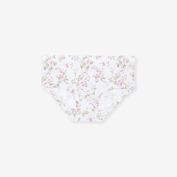 Floral-patterned underwear on a white background