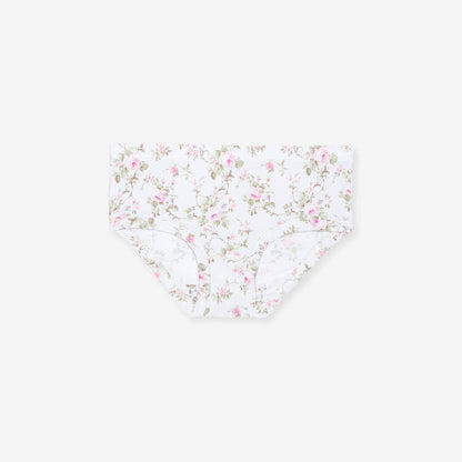 Floral-patterned underwear on a white background