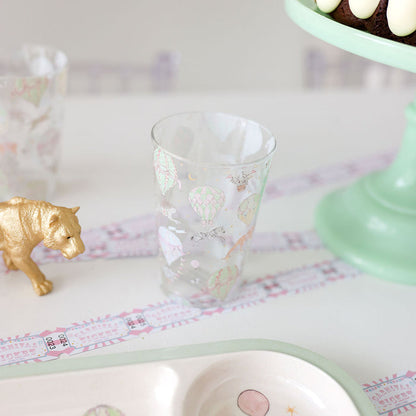 Clear glass with animal design on a decorative table setting