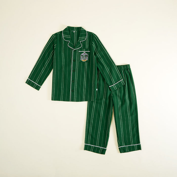 Slytherin Classic Stripe Flannelette Luxe Pajama Set