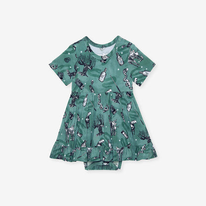 Slytherin House Ruffled Twirl Bodysuit Dress