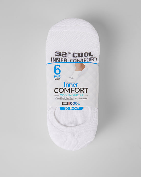 MEN'S 6-PACK COOL COMFORT NO SHOW SOCKS