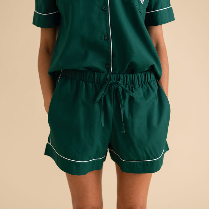Varsity Green Women's Twill Pajama Short Set