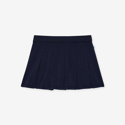 Varsity Navy French Terry Pleated Skort