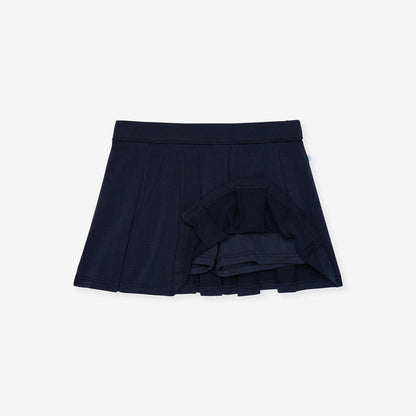 Varsity Navy French Terry Pleated Skort