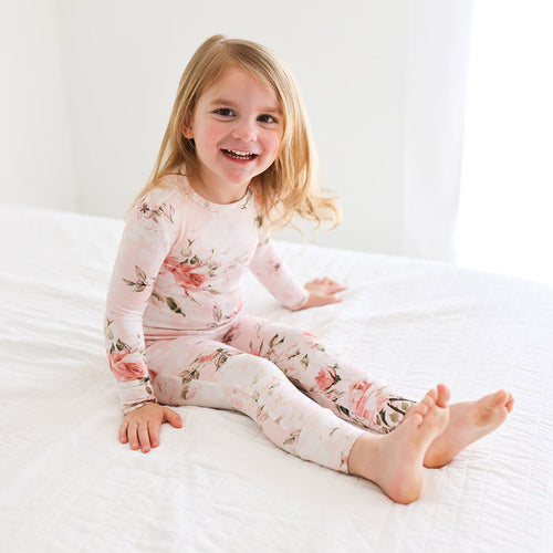 Vintage Pink Rose Classic Pajama Set