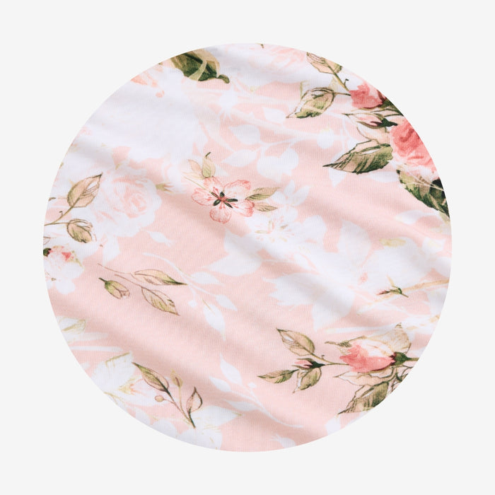 Floral patterned fabric on a white background