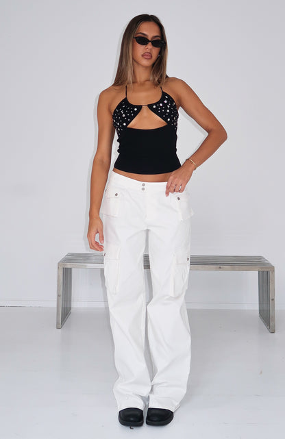 Can't Compete Cargo Pants Off White