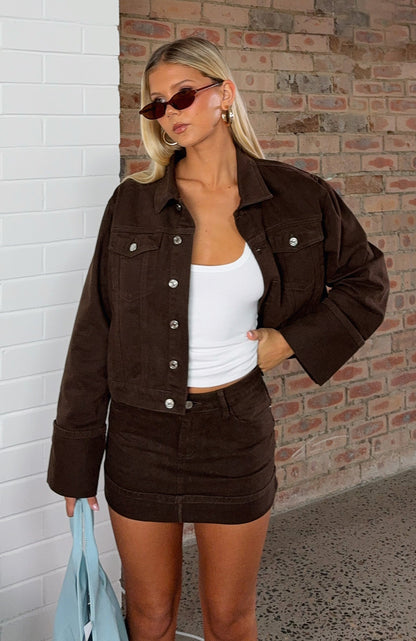 Charlotte Denim Jacket Chocolate Wash